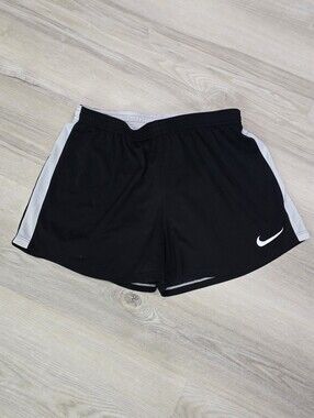 Nike Girls Black Basketball Shorts with White Side Panels  Size M Spot See Pic